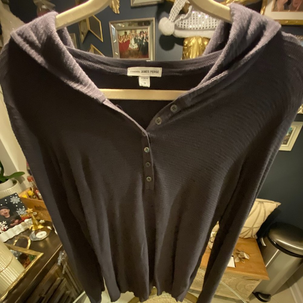 James Perse NWOT Thermal Tunic Top Hoodie